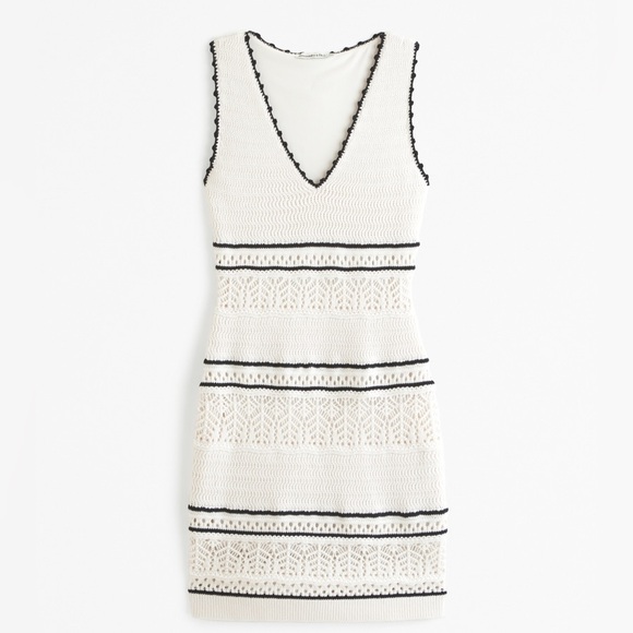 Abercrombie & fitch Crochet-Style V-Neck Mini Dress women size small - Picture 2 of 12
